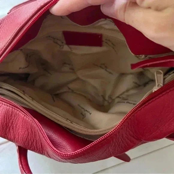 Michael Rome Genuine leather Red Shoulder bag purse - Picture 8 of 14